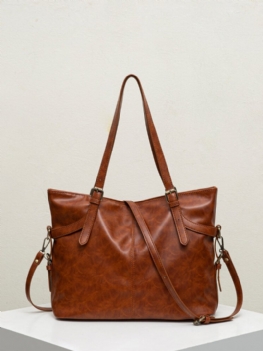 Vintage Wodoodporna Torba Crossbody O Dużej Pojemności Faux Leather Convertible Paski Na Ramię