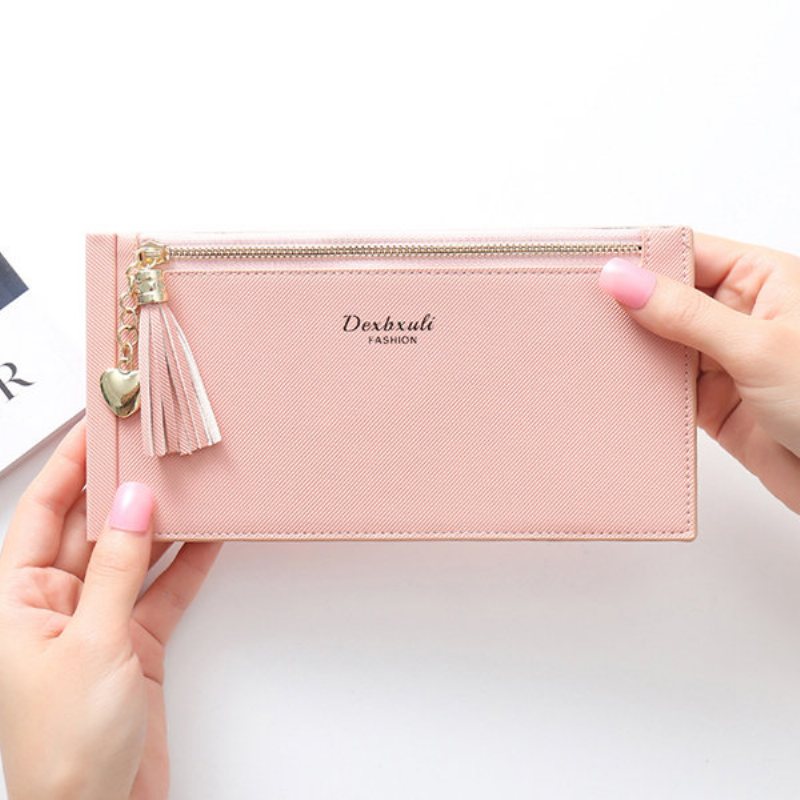 Womon Tassel Multi-slots 15 Miejsc Na Karty Posiadacz Zipper Wallet Torebka