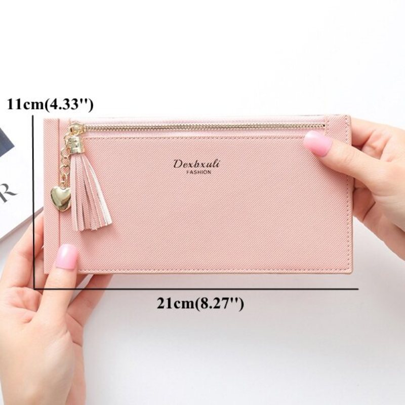 Womon Tassel Multi-slots 15 Miejsc Na Karty Posiadacz Zipper Wallet Torebka