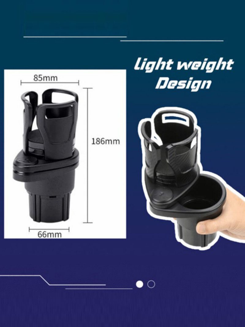 1 Szt. 2-w-1 Montowany W Pojeździe Antypoślizgowy Regulowany Uchwyt Na Kubek 360 Stopni Obracanie Wody Samochodowy Na Napoje Organizator Wielofunkcyjny Podwójny Houder Akcesorium Samochodowe