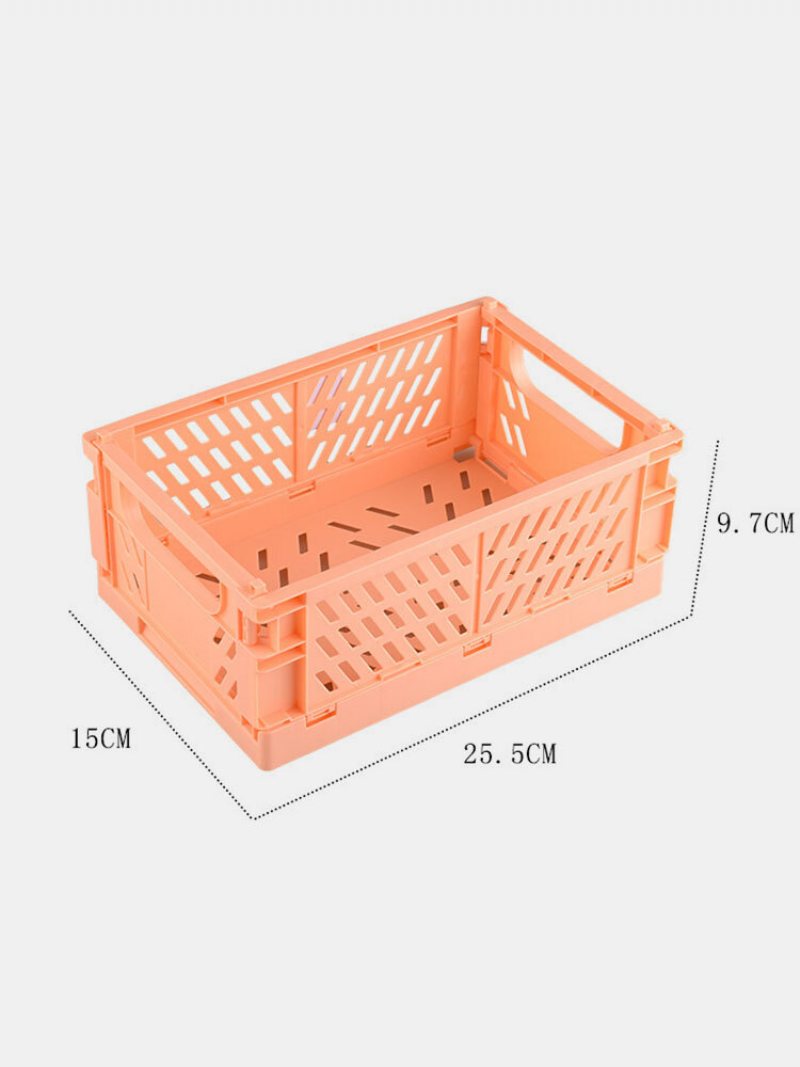 1pc Mini Diy Składany Plastikowy Organizer Na Przybory Biurowe Schowek O Dużej Pojemności Kreatywny Szkolny Kosz Do Przechowywania Na Biurko