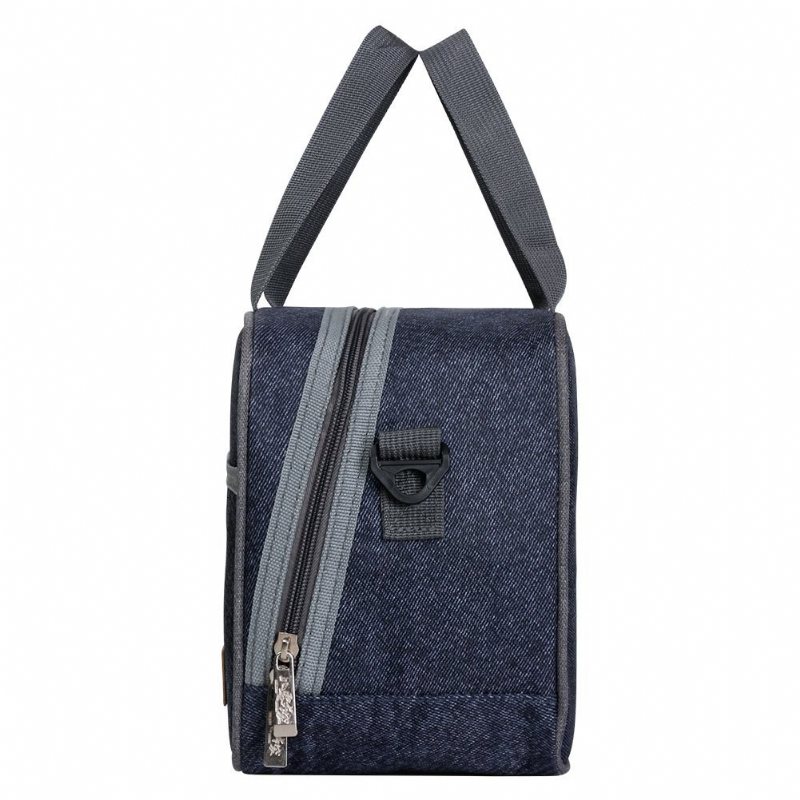 Izolowana Torba Na Lunch Wielokrotnego Użytku Denim Blue Crossbody Na Dla Kobiet Kids Boy Girl