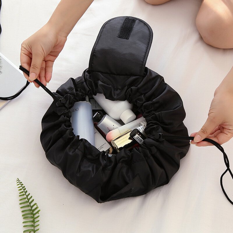 Poliestrowa Kosmetyczka Ze Sznurkiem W Jednolitym Kolorze Travel Portable Lazy Storage Bag