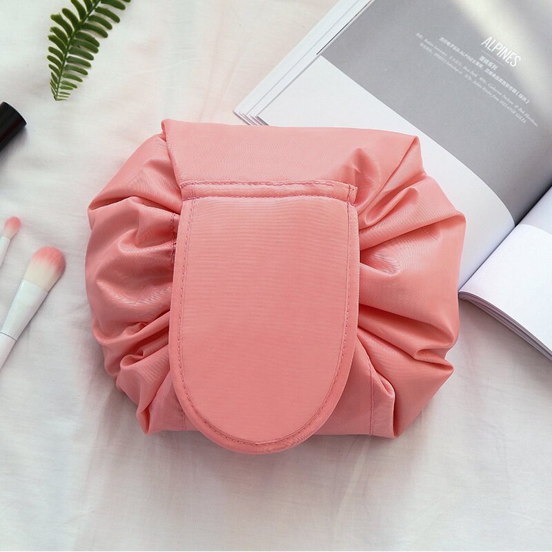 Poliestrowa Kosmetyczka Ze Sznurkiem W Jednolitym Kolorze Travel Portable Lazy Storage Bag