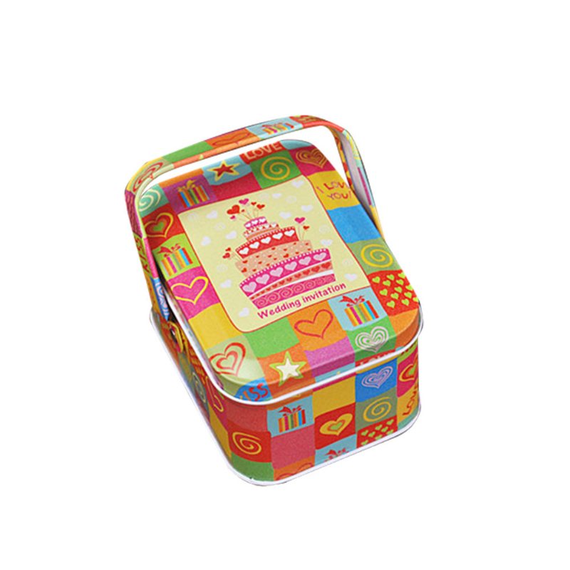 Przenośne Pudełko Na Cukierki Z Pokrywą Żelazny Schowek Na Pielenie Party Gathering Gift Bag Sugar Box