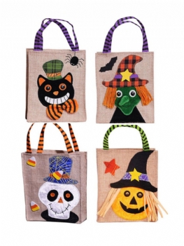 Torba Na Prezenty Na Halloween Dynia Czarny Kot Biały Duch Czarownica Na Ghost Festival Candy Bag