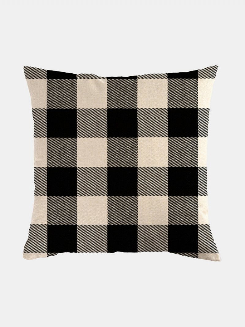 1 Pc Farmhouse Buffalo Plaid Klasyczny Wzór W Kratkę Lniana Poszewka Na Poduszkę Domowa Dekoracja Na Sofę Rzuć Na Na