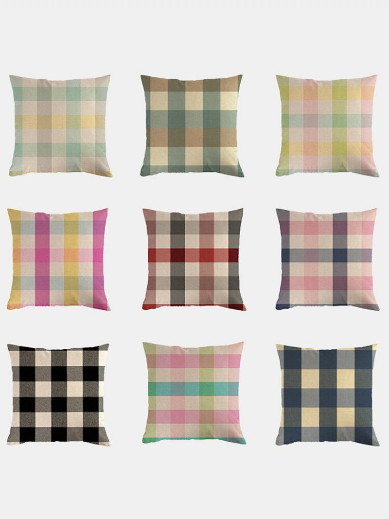 1 Pc Farmhouse Buffalo Plaid Klasyczny Wzór W Kratkę Lniana Poszewka Na Poduszkę Domowa Dekoracja Na Sofę Rzuć Na Na