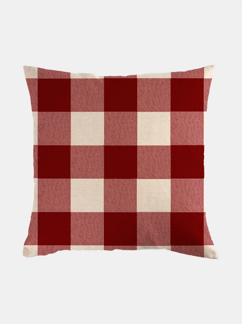 1 Pc Farmhouse Buffalo Plaid Klasyczny Wzór W Kratkę Lniana Poszewka Na Poduszkę Domowa Dekoracja Na Sofę Rzuć Na Na