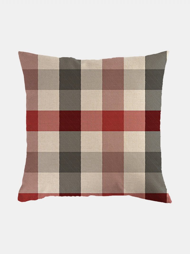 1 Pc Farmhouse Buffalo Plaid Klasyczny Wzór W Kratkę Lniana Poszewka Na Poduszkę Domowa Dekoracja Na Sofę Rzuć Na Na