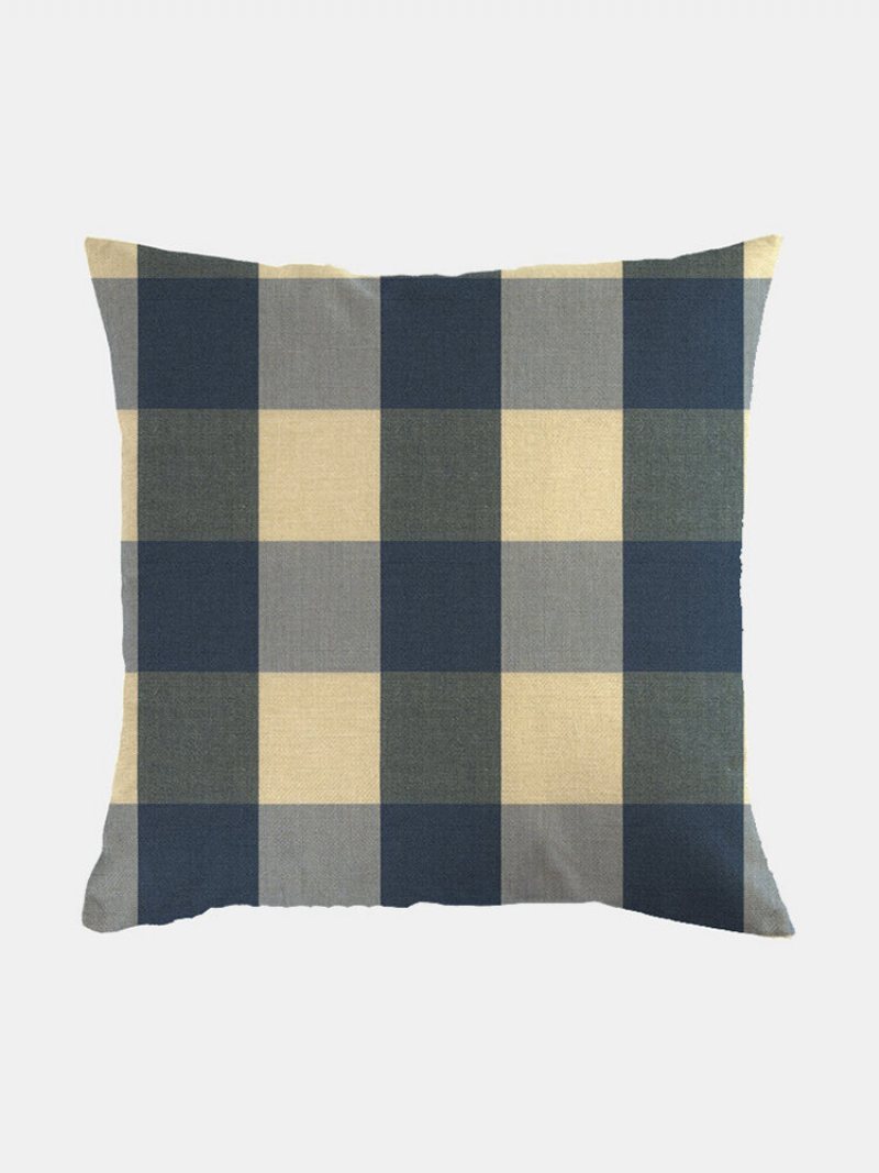 1 Pc Farmhouse Buffalo Plaid Klasyczny Wzór W Kratkę Lniana Poszewka Na Poduszkę Domowa Dekoracja Na Sofę Rzuć Na Na