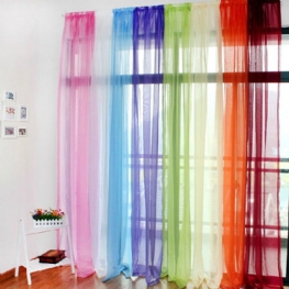 100 X 200 cm Półprzezroczysty Sheer Tulle Voile Organdy Zasłona Drzwi Okno Przedsionek Wystrój Pokoju