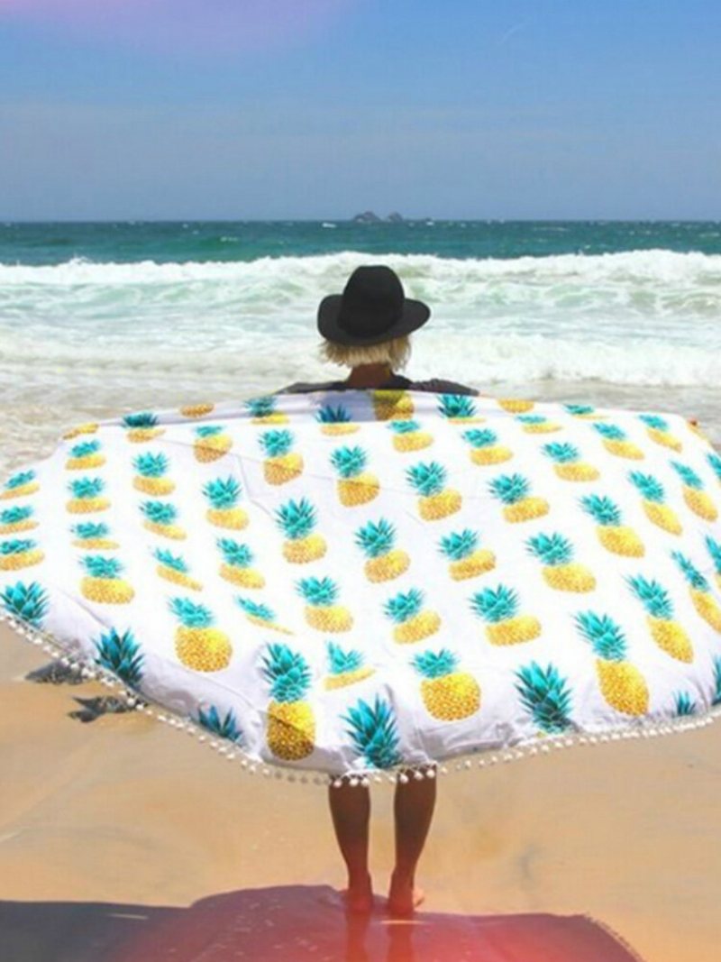 150 cm Donut Pizza Ananas Drukowanie Cienki Dakronowy Ręcznik Plażowy Szal Prześcieradło Tapestry