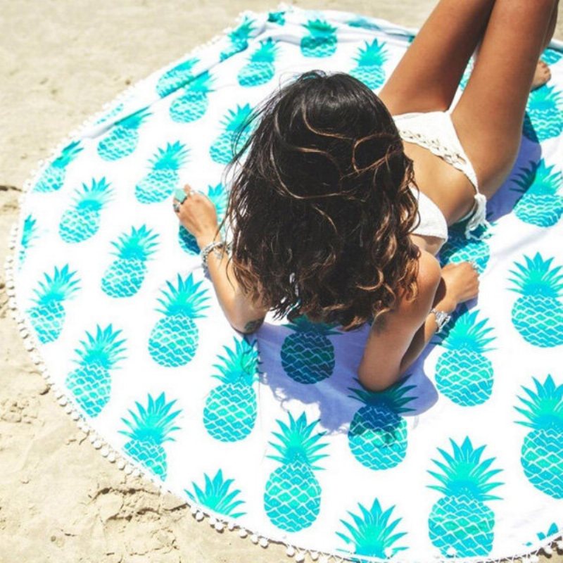 150 cm Donut Pizza Ananas Drukowanie Cienki Dakronowy Ręcznik Plażowy Szal Prześcieradło Tapestry