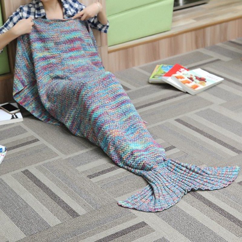 180x90 cm Przędza Knitting Mermaid Tail Koc Klimatyzacja Koc Łóżko Mata Śpiwór