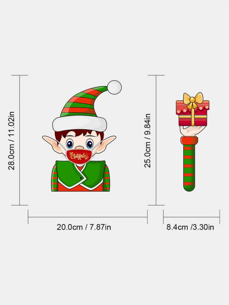 1pc Boże Narodzenie Święty Mikołaj W Masce Naklejka Na Wycieraczkę Zdejmowane Naklejki Na Tylną Szybę Samochodowe