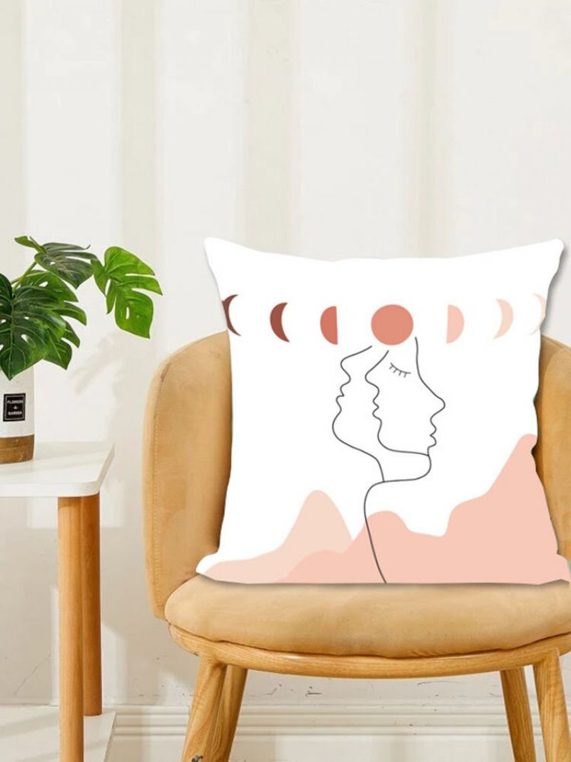 1pc Księżyc Prosty Nadruk Poszewka Na Poduszkę Home Decor Sofa Salon Na Samochodową