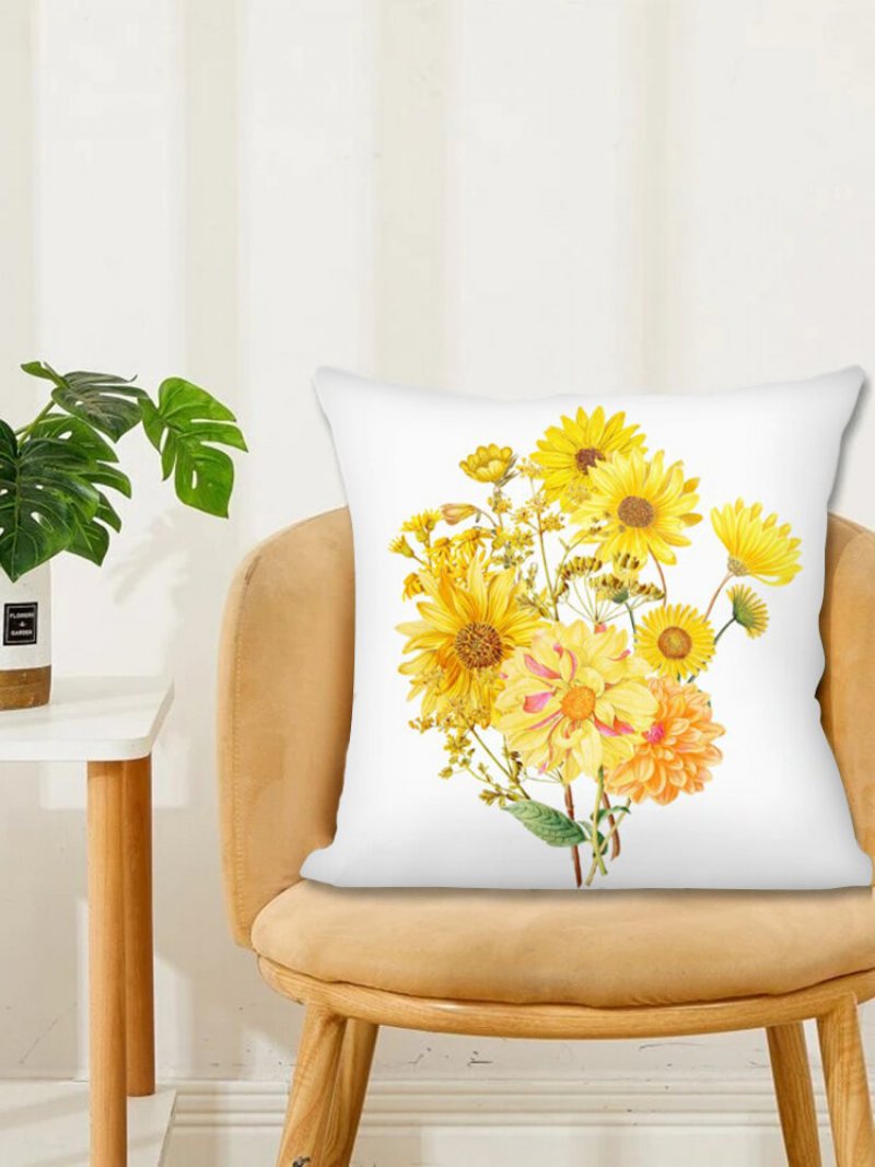 1pc Słoneczniki Drukowanie Poszewka Na Poduszkę Home Decor Sofa Salon Na Samochodową