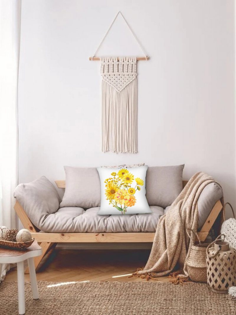 1pc Słoneczniki Drukowanie Poszewka Na Poduszkę Home Decor Sofa Salon Na Samochodową