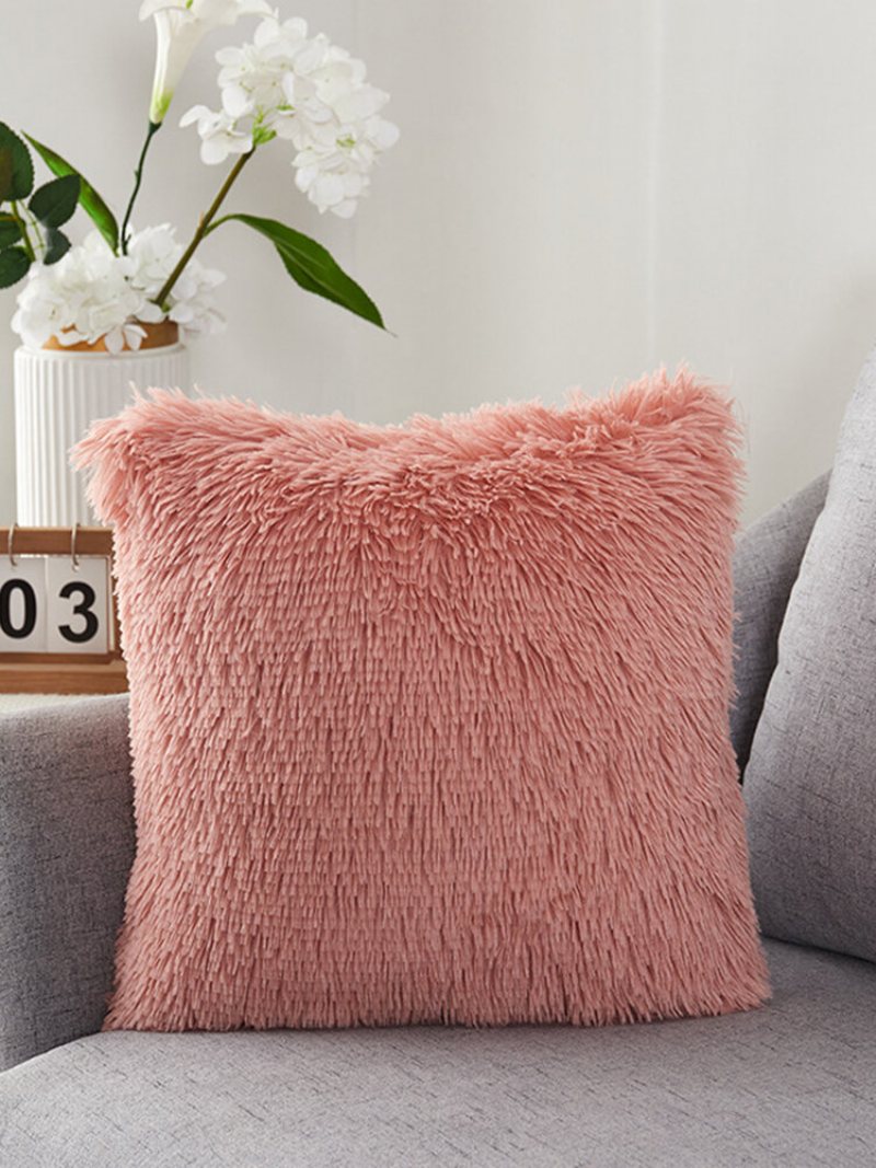 1pc Solidna Poszewka Na Poduszkę Długa Pluszowa Dekoracyjna Na Sofa Do Siedzenia Uścisk Na Home Decor