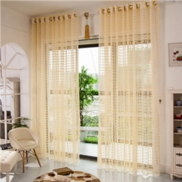 2 Panel Champagne Window Screening Hollow Out Sypialnia Balkon Sheer Tulle Zasłony