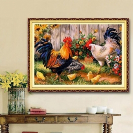 30x40cm Animal Cock Family Diy Diament Malarstwo Rhinestone Zestaw Do Haftu Krzyżykowego