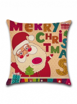 Cartoon Christmas Santa Pattern Pościel Bawełniana Poszewka Domowa Sofa Świąteczna Dekoracja Poszewki Na Poduszki