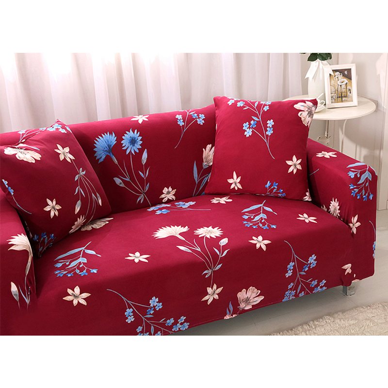 Czerwone Kimono 1/3 Osobowa Miękka Elastyczna Narzuta Na Sofę Easy Stretch Slipcover Protector Couch