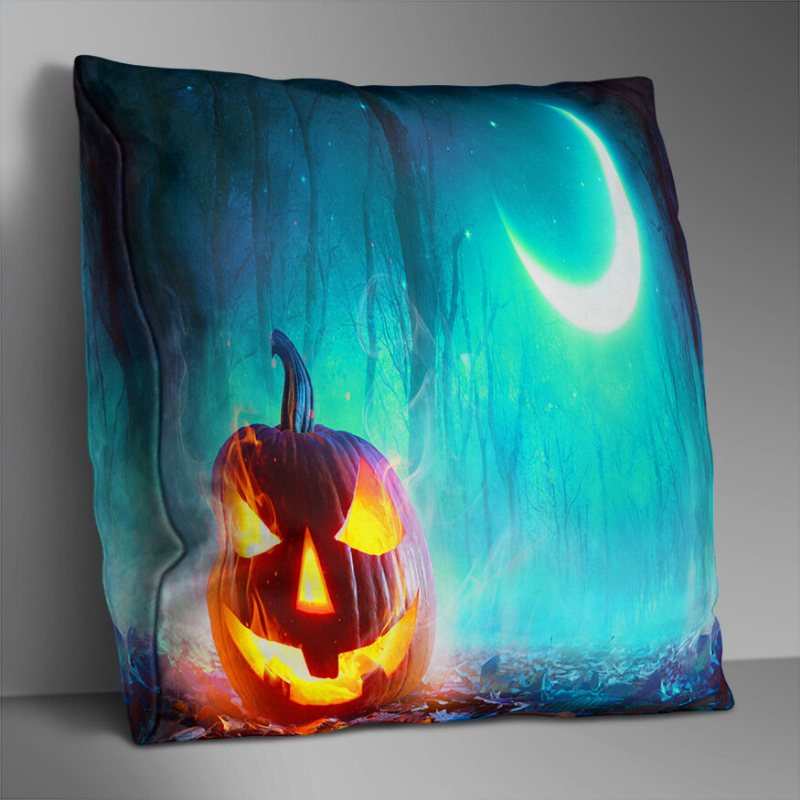 Dwustronna Drukowana Poliestrowa Poszewka Na Poduszkę Na Halloween Domowa Sofa Miękka Narzuta Art Decor