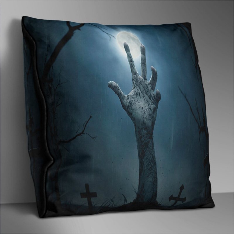 Dwustronna Drukowana Poszewka Na Poduszkę Na Halloween Domowa Sofa Miękka Narzuta Art Decor