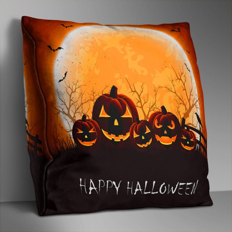 Dwustronna Drukowana Poszewka Na Poduszkę Na Halloween Domowa Sofa Miękka Narzuta Art Decor