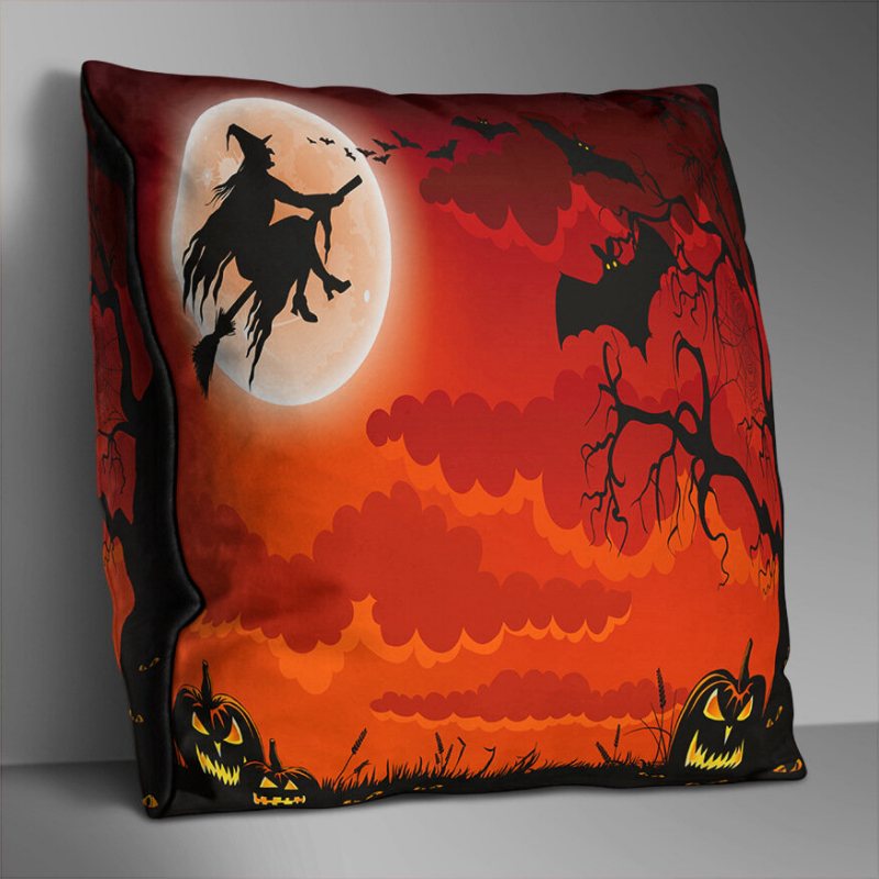 Dwustronna Drukowana Poszewka Na Poduszkę Na Halloween Domowa Sofa Miękka Narzuta Art Decor