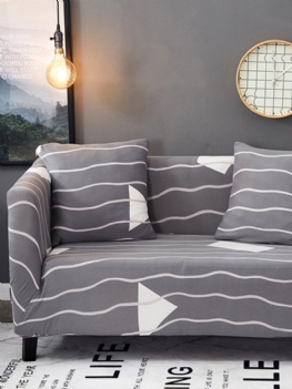 Elastyczna Antypoślizgowa Dwuosobowa Narzuta Na Sofę Z 2 Poszewkami Na Poduszkę Szara Sofa Protect Cover Home Decor