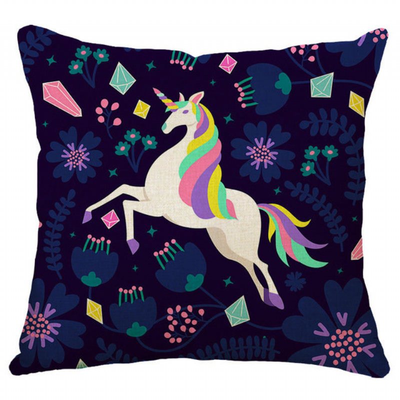 Honana 45x45cm Home Decoration Cartoon Unicorn Animal Square 12 Opcjonalnych Wzorów Poszewka Na Poduszkę