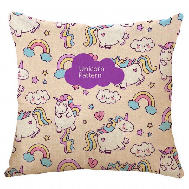 Honana 45x45cm Home Decoration Cartoon Unicorn Animal Square 12 Opcjonalnych Wzorów Poszewka Na Poduszkę