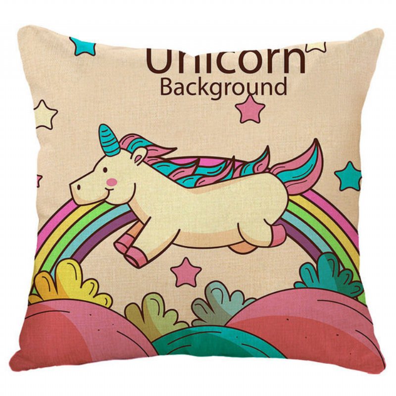 Honana 45x45cm Home Decoration Cartoon Unicorn Animal Square 12 Opcjonalnych Wzorów Poszewka Na Poduszkę