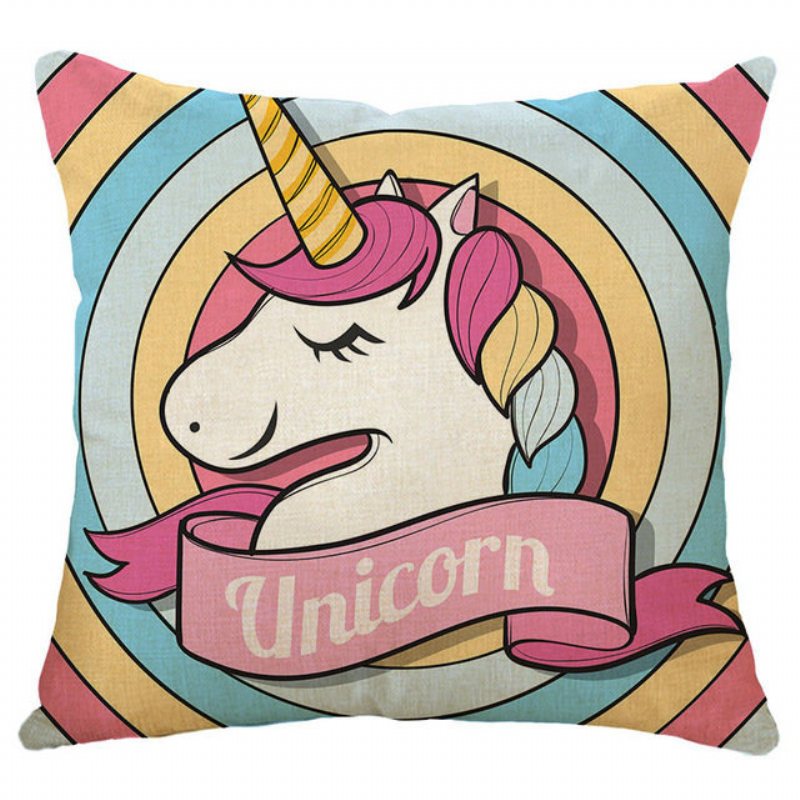 Honana 45x45cm Home Decoration Cartoon Unicorn Animal Square 12 Opcjonalnych Wzorów Poszewka Na Poduszkę