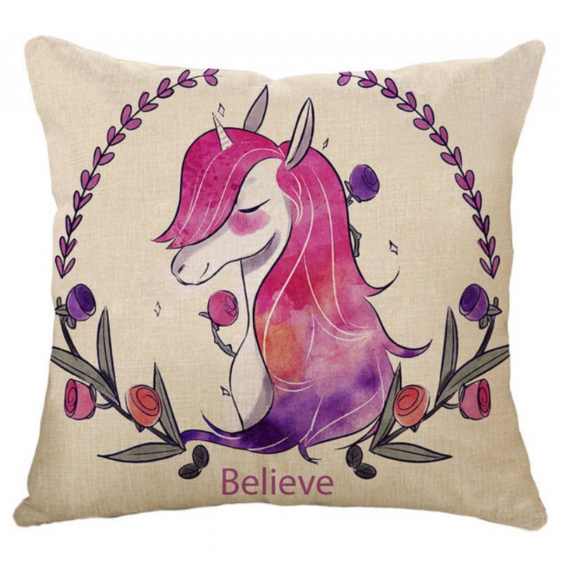 Honana 45x45cm Home Decoration Cartoon Unicorn Animal Square 12 Opcjonalnych Wzorów Poszewka Na Poduszkę