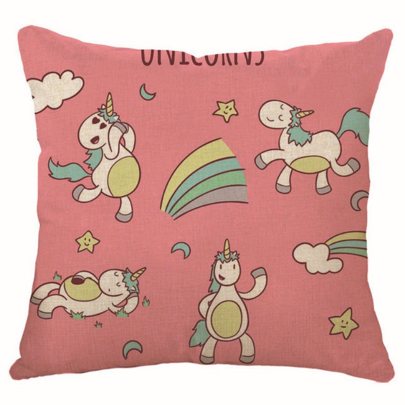 Honana 45x45cm Home Decoration Cartoon Unicorn Animal Square 12 Opcjonalnych Wzorów Poszewka Na Poduszkę