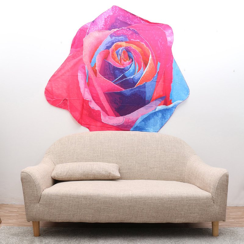 Honana Wx-89 147cm Symulacja 3d Rose Ręcznik Plażowy Romantyczny Kąpielowy Dla Kobiet Szalik Prześcieradło Tapestry