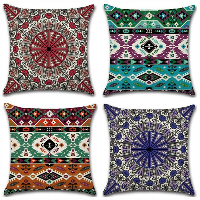 Mandala Indyjska Czeska Bawełniana Lniana Poszewka Na Poduszkę Home Decor Kwadratowa Na