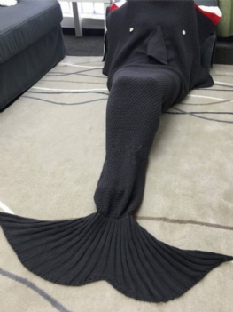 Mermaid Tail Sofa Koc Miękka Ciepła Ręcznie Szydełkowana Dzianina Wełna Dla Dzieci