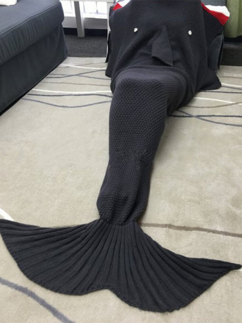 Mermaid Tail Sofa Koc Miękka Ciepła Ręcznie Szydełkowana Dzianina Wełna Dla Dzieci