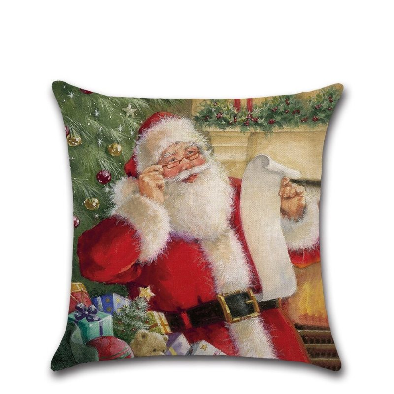 Retro Boże Narodzenie Santa Doggy Pościel Rzuć Poszewka Na Poduszkę Domowa Na Na Sofę Christmas Gift Decor