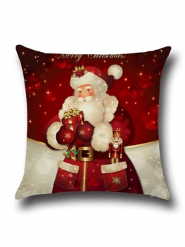 Retro Cartoon Christmas Santa Drukowane Rzuć Poszewki Na Poduszki Home Sofa Poszewka Decor