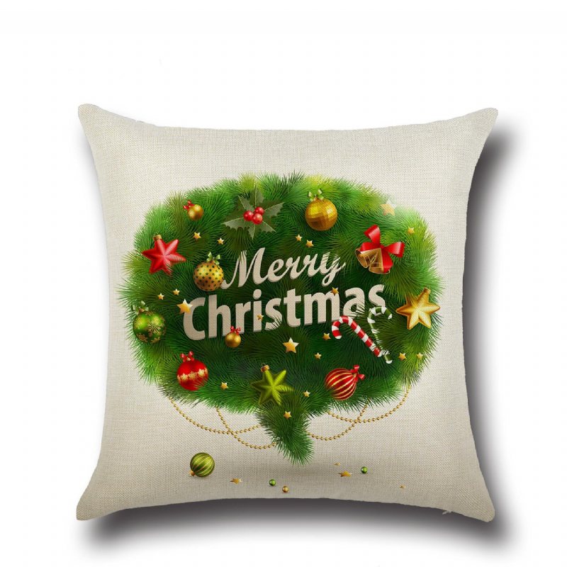 Retro Cartoon Christmas Santa Drukowane Rzuć Poszewki Na Poduszki Home Sofa Poszewka Decor