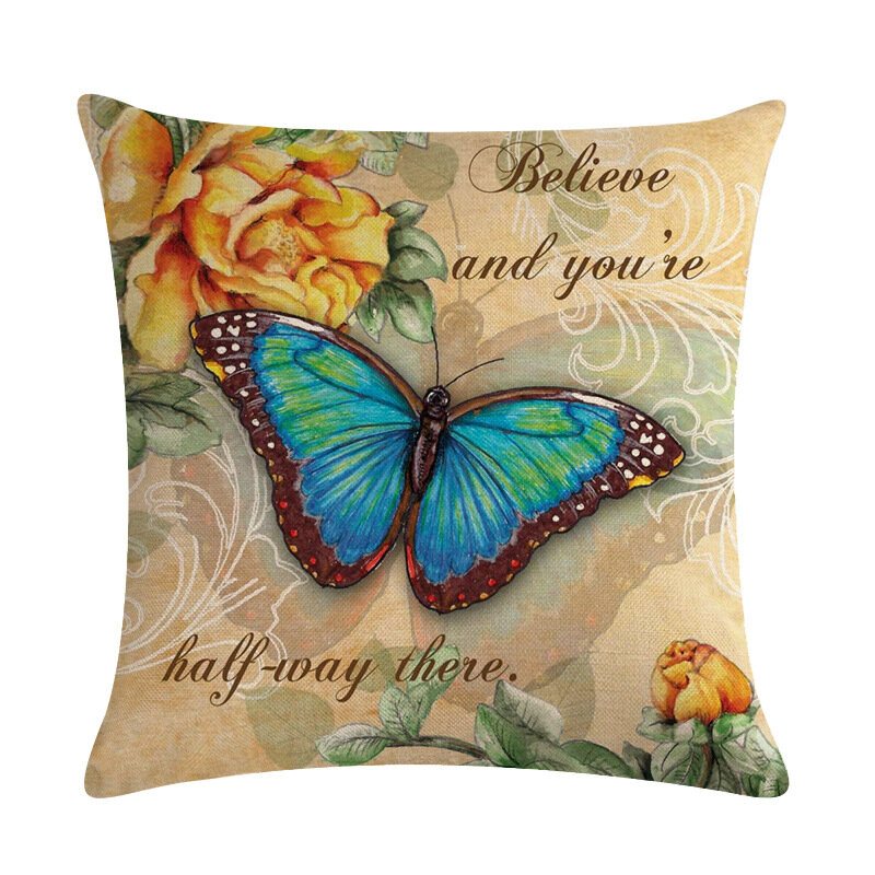 Styl Vintage Butterfly Pościel Bawełniana Poszewka Domowa Sofa Rzuć Poszewki Na Poduszki