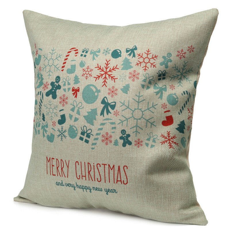 Vintage Christmas Series Deer Poszewka Na Poduszkę Bawełniana Kwadratowa Sofa Rzuć Na