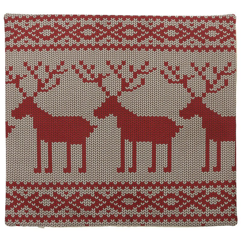 Vintage Christmas Series Deer Poszewka Na Poduszkę Bawełniana Kwadratowa Sofa Rzuć Na