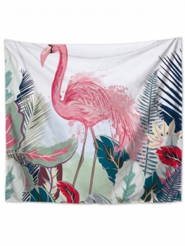 Wall Hanging Flamingo Drukowane Gobeliny Dekoracja Pokoju Art Rośliny Tropikalne Mata Do Jogi